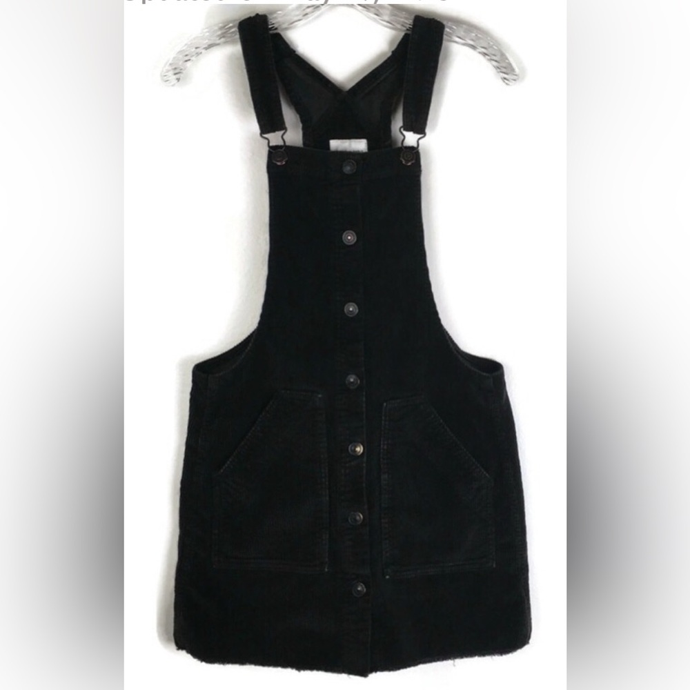 AEO Black Corduroy Overall- style mini skirt/ jumper/ Dress- Small